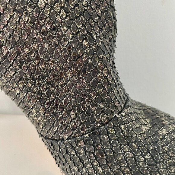 NWOT - Cavallini All Leather High Heel Boots in Reptile Print - Made in Italy - Picture 9 of 15